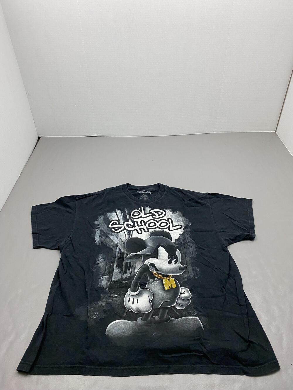 Disney Shirt Mens XL Black Old School Mickey Mouse Graphic Back JEANNEANE